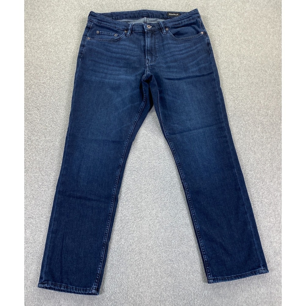 Bonobos Jeans Mens 35x32 (Fits 34x29) Blue Slim Stretch‎ Dark Wash Denim Preppy